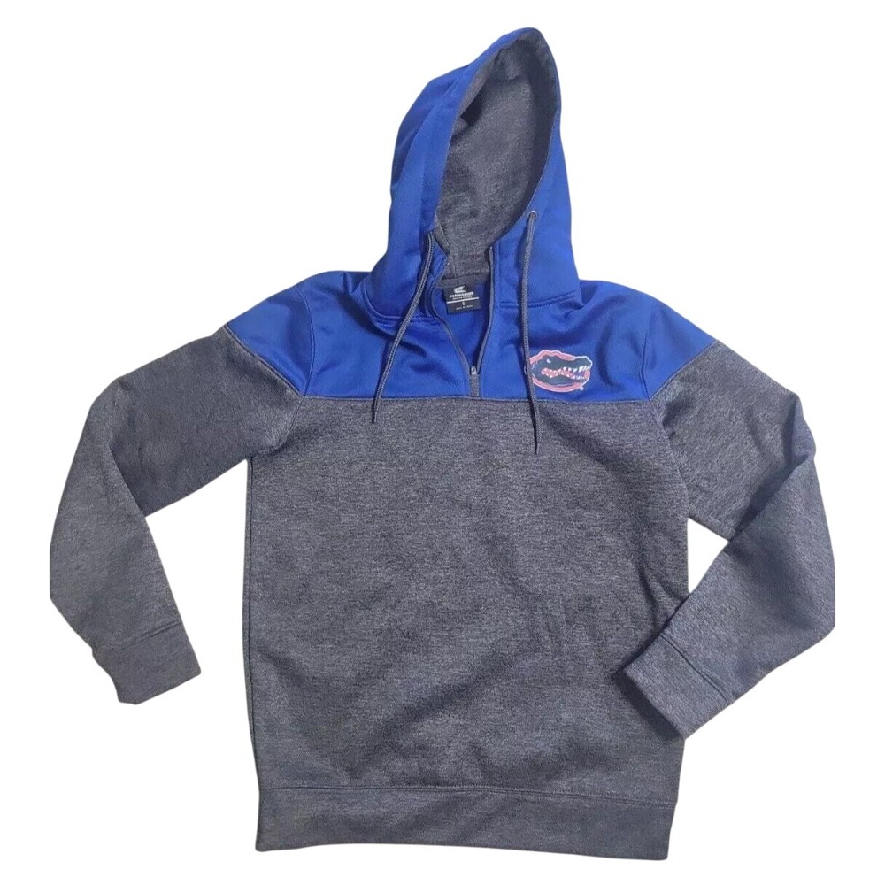Colosseum Florida Gators Quarter Zip Hoodie Men's L Blue Gray Athletic Pullover